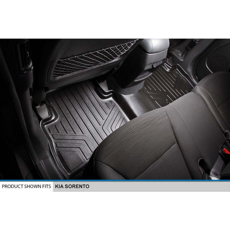 Load image into Gallery viewer, SMARTLINER Custom Fit Floor Liners For 2014-2015 Kia Sorento (with 3rd Row Seats) - Black / 2 Row Floor Mat Liner Set & Cargo Liner Behind the 2nd Row