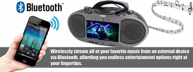 Load image into Gallery viewer, Naxa 7" Bluetooth DVD Boombox