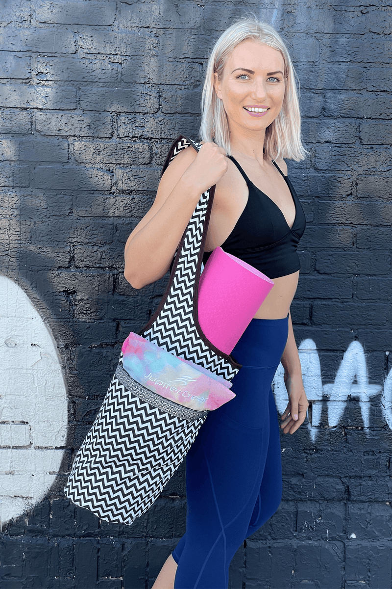 Load image into Gallery viewer, JupiterGear Yoga Mat Carrying Tote Bag with Large Pockets