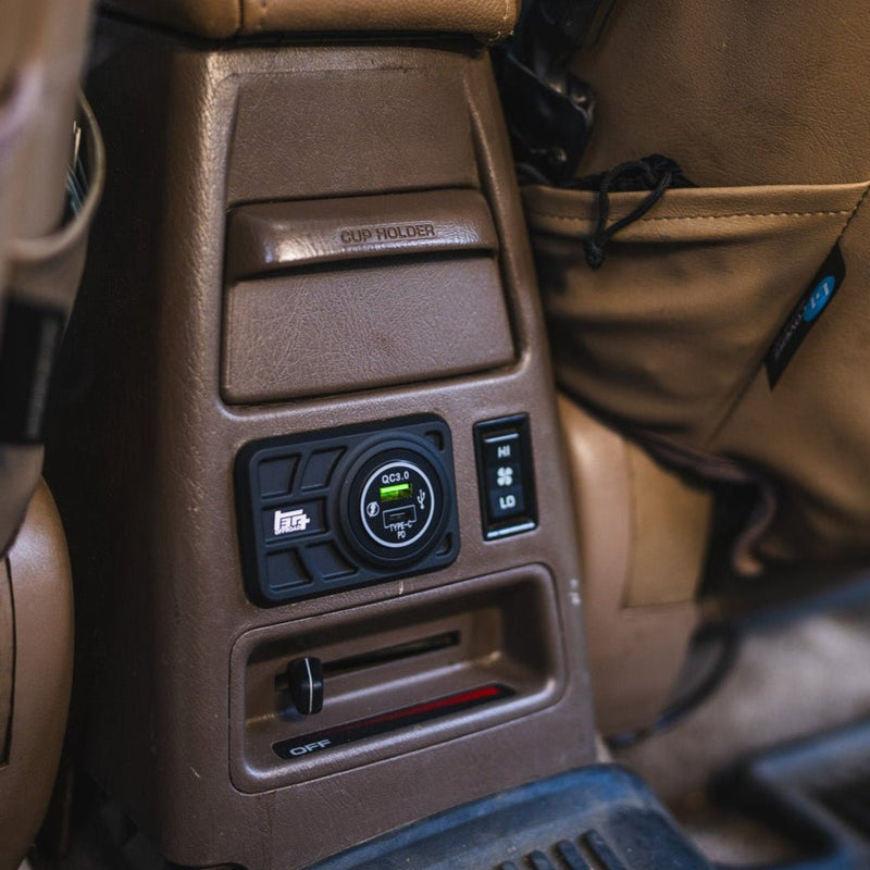 Load image into Gallery viewer, Center Console USB 12V Power Panel | Billet Aluminum | Replaces Ashtray | 1996 - 2002 4Runner
