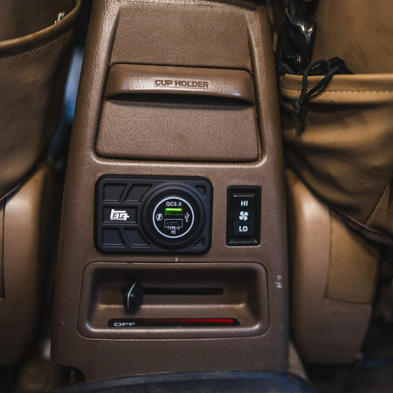 Load image into Gallery viewer, Center Console USB 12V Power Panel | Billet Aluminum | Replaces Ashtray | 1996 - 2002 4Runner