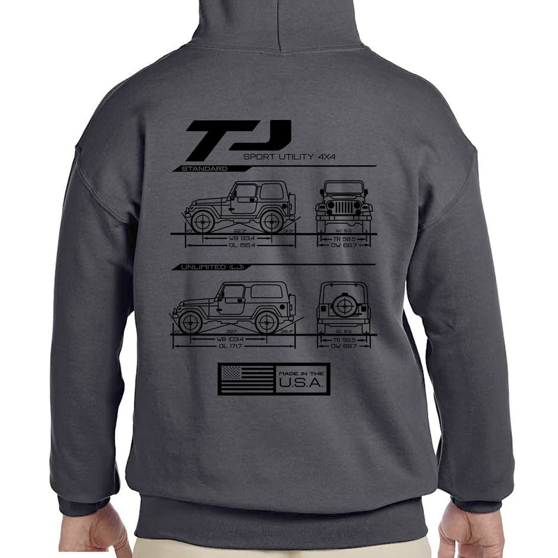 Load image into Gallery viewer, TJ/LJ Blueprint Pullover Hoodie