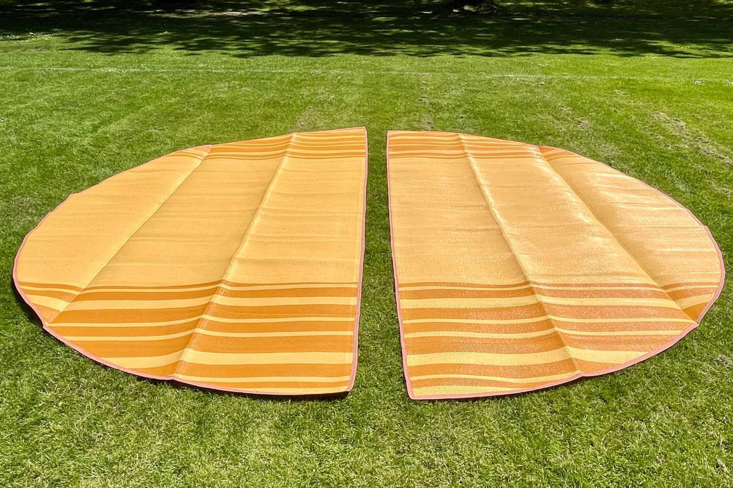 Striped Bell Tent Floor Matting | Citrus Tones | 13' (4M)