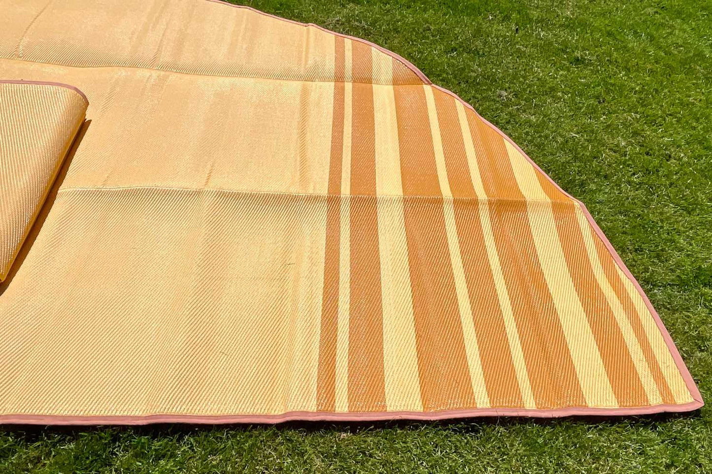Striped Bell Tent Floor Matting | Citrus Tones | 13' (4M)