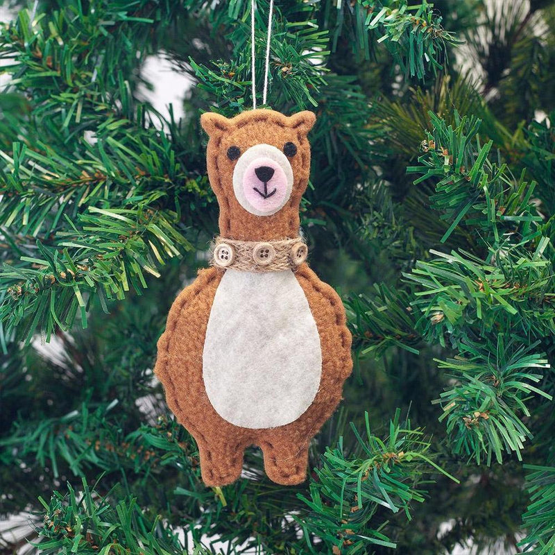 Load image into Gallery viewer, Classic Handmade Felt Alpaca Tree Hanging Ornament Set