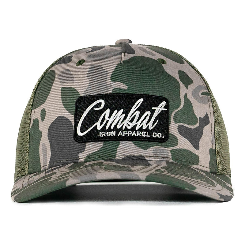 Load image into Gallery viewer, Combat Script Patch Mid-Profile Mesh Snapback Hat
