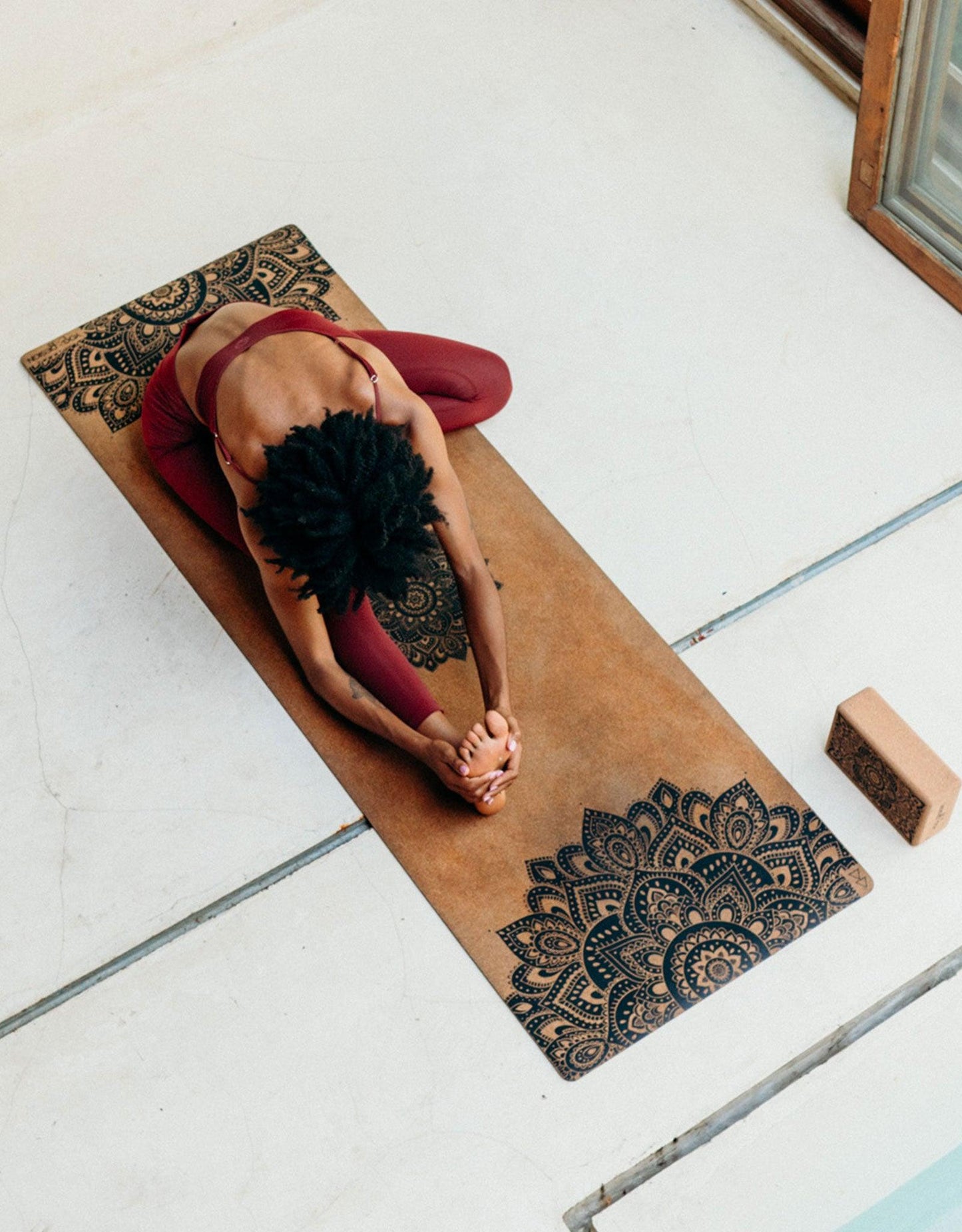 Cork Yoga Mat - Mandala Black