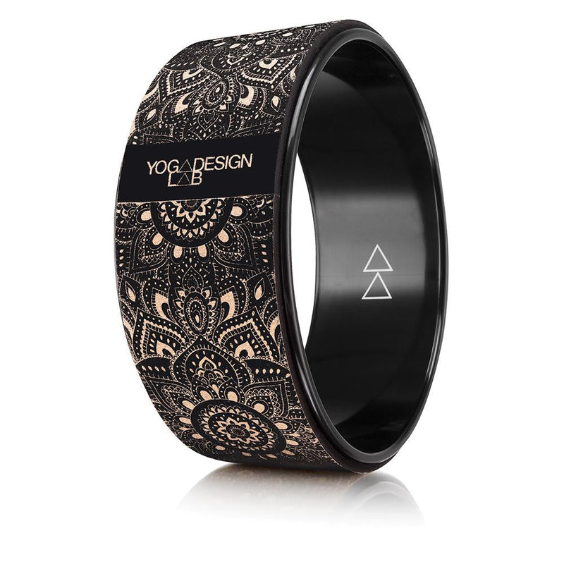 Load image into Gallery viewer, Yoga Wheel Cork Mandala Black
