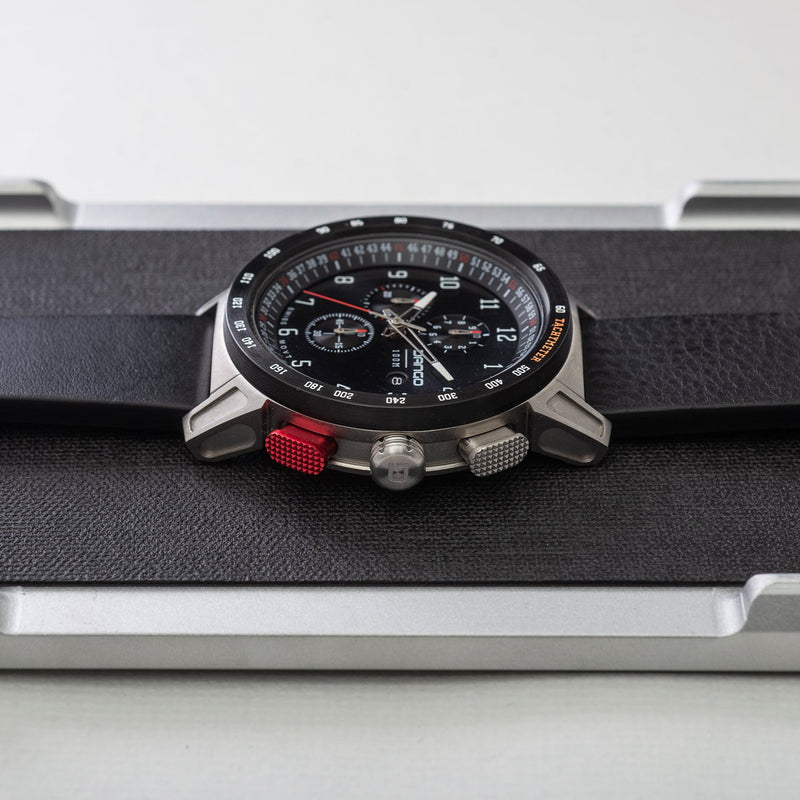 Load image into Gallery viewer, CR-01 - Chrono Watch with Italian Leather Strap - Jet Black