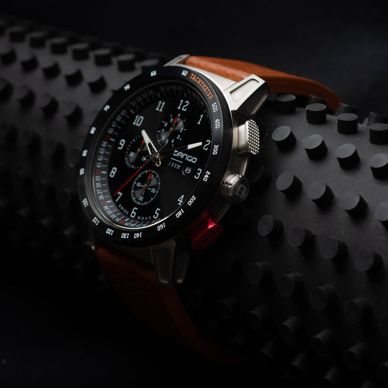 Load image into Gallery viewer, CR-01 - Chrono Watch with Italian Leather Strap - Whiskey Brown