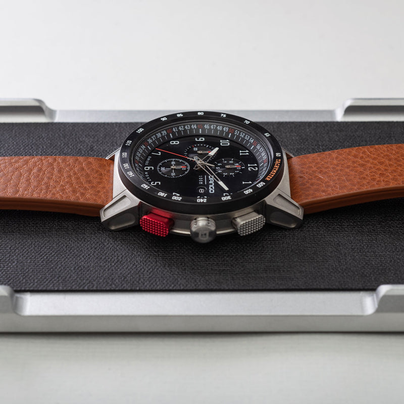 Load image into Gallery viewer, CR-01 - Chrono Watch with Italian Leather Strap - Whiskey Brown
