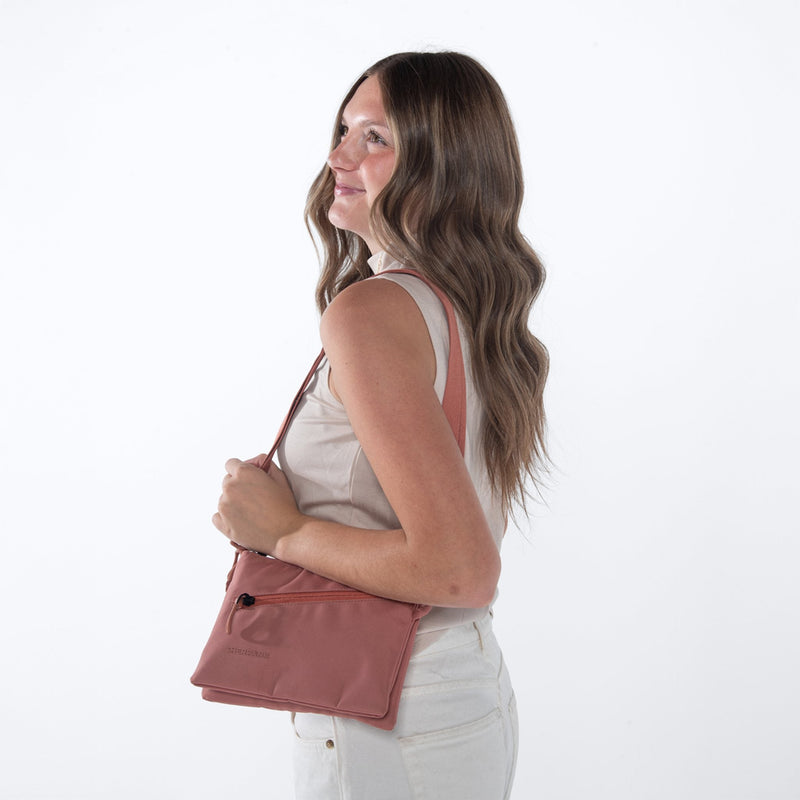 Load image into Gallery viewer, Zoom | Slim RFID Crossbody - Desert Pink