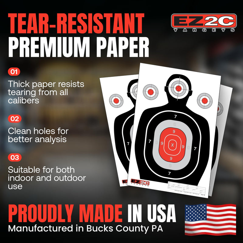 Load image into Gallery viewer, 100 EZ2C 12"x18" Silhouette Shooting Target USA MADE Premium Targets for the Range, Gun Gifts (Peel-Off Pad 100)