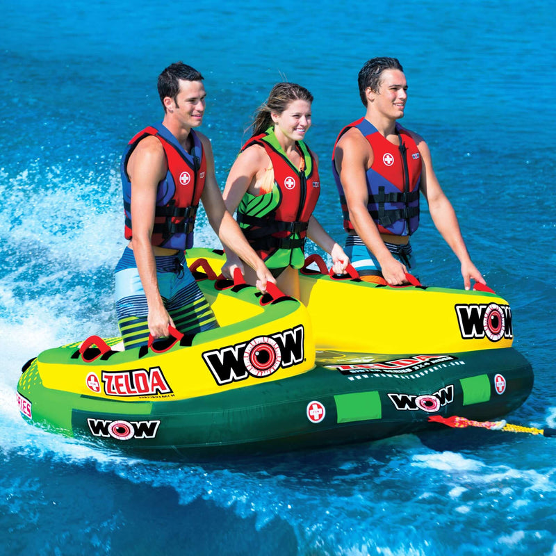 Load image into Gallery viewer, WOW Sports Zelda 1-3 Person Towable Water Tube For Pool and Lake (15-1070)