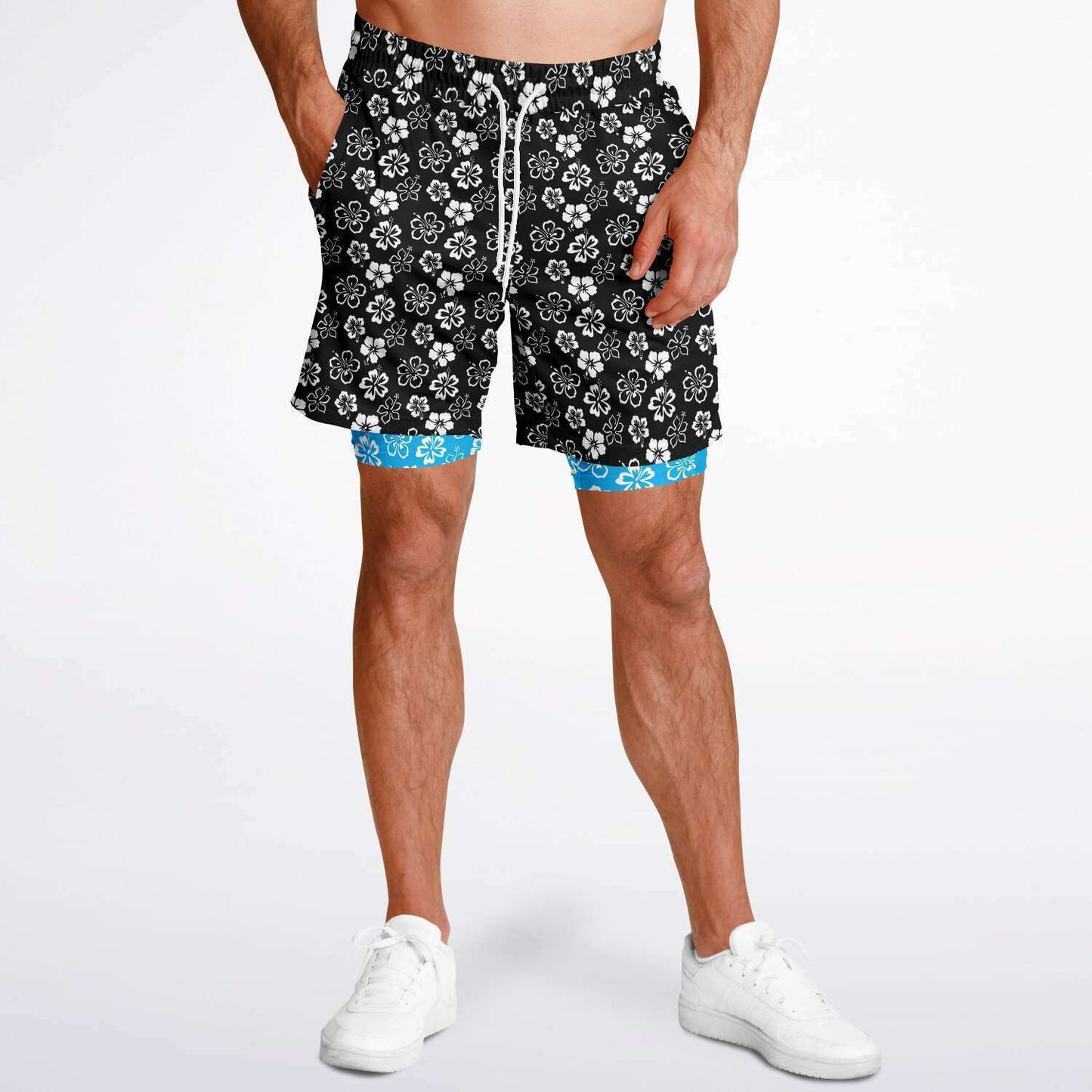 Rad Palm Black Aloha Men's 2-in-1 Shorts
