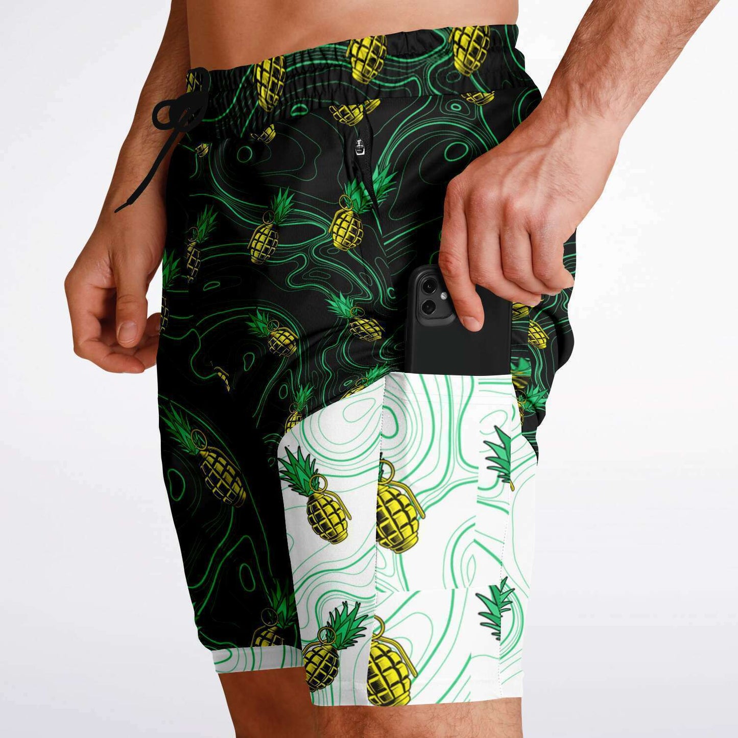 Rad Palm Pineapple Death Men's 2-in-1 Shorts
