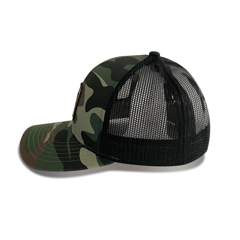 Load image into Gallery viewer, Delta Camo Leather Patch Trucker Hat