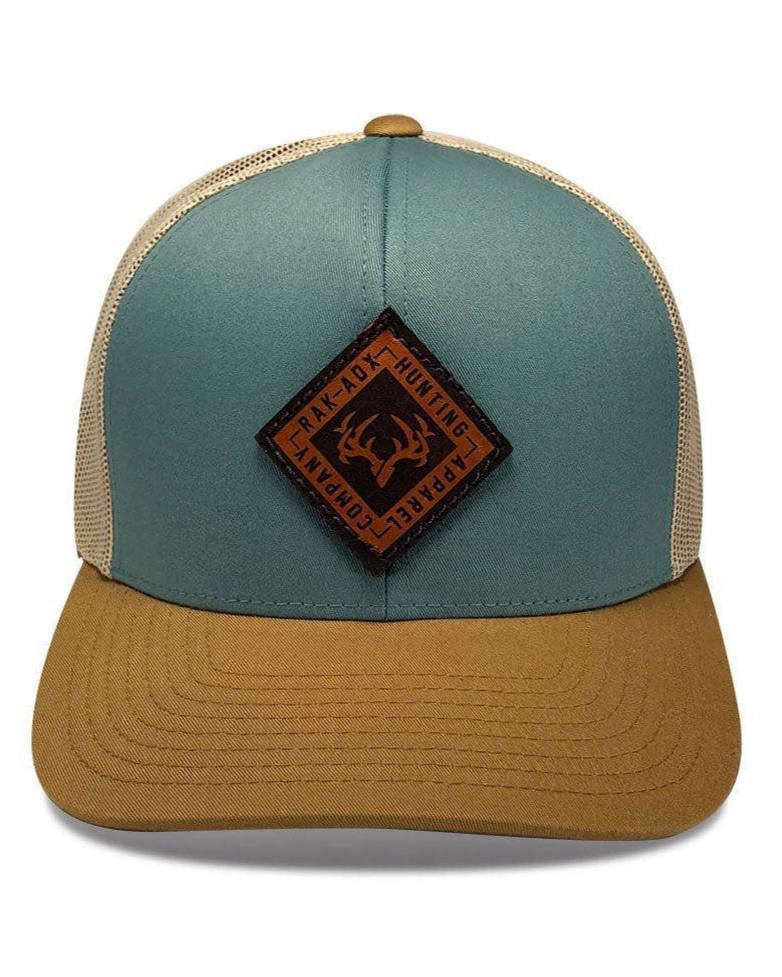 Load image into Gallery viewer, Delta Sky Blue Leather Patch Trucker Hat
