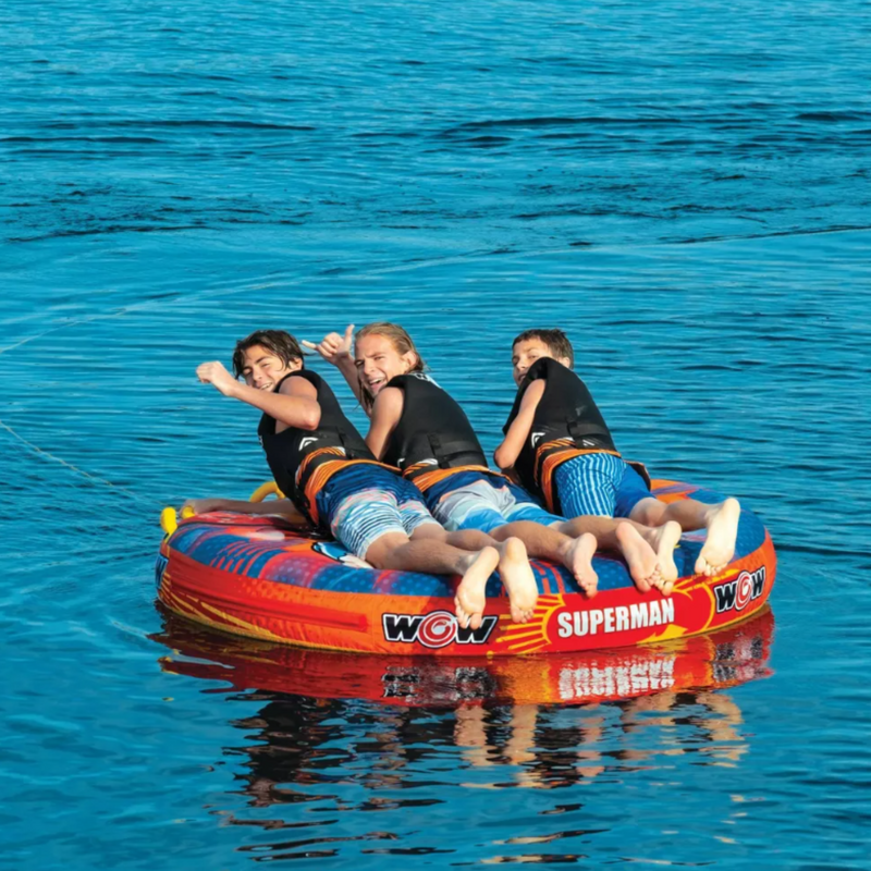 Load image into Gallery viewer, WOW Sports DC Comics Superman 3-Person Soft Top Deck Tube Towable