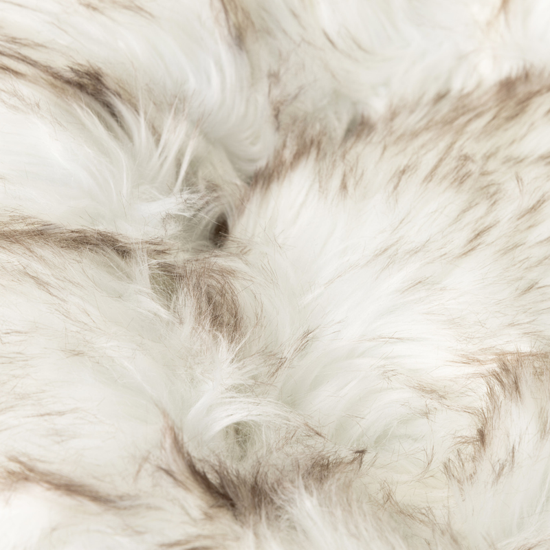 Load image into Gallery viewer, PupPouf™ Faux Fur Donut Dog Bed - White with Brown Accents