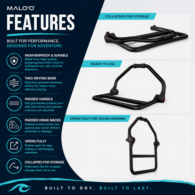 Load image into Gallery viewer, DryRack Mirror Mount – Vehicle-Mounted Gear Dryer for Surf, Beach & Outdoor Use