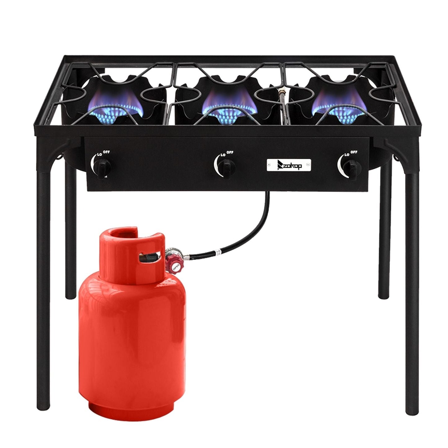 225,000 BTU Outdoor Propane Camp Stove โ 3 Burner Cooker