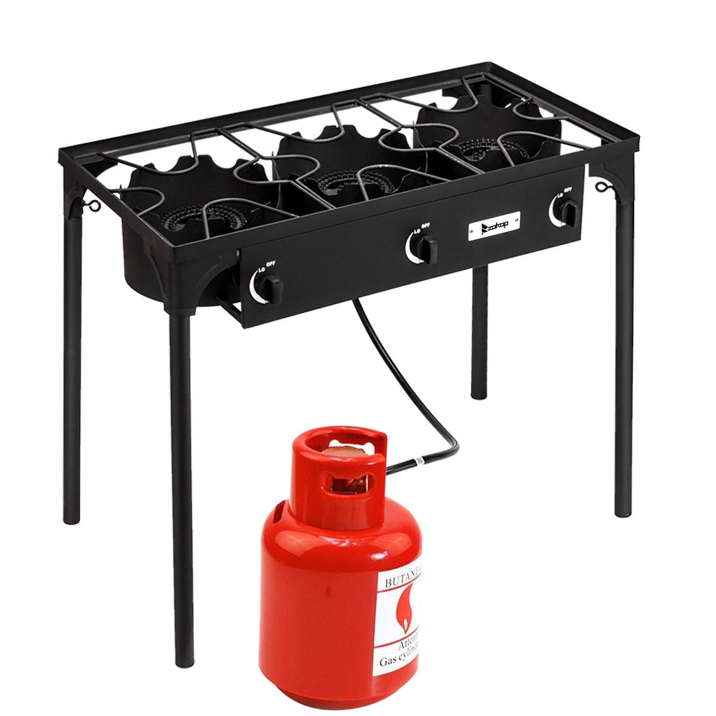 225,000 BTU Outdoor Propane Camp Stove โ 3 Burner Cooker