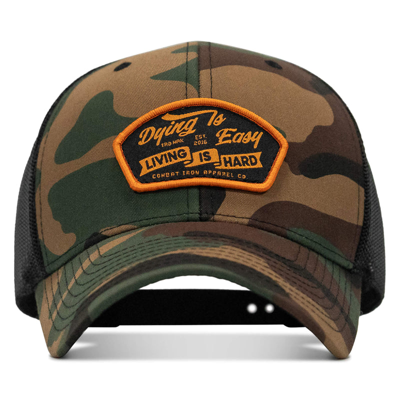 Load image into Gallery viewer, Dying Is Easy, Living Is Hard Patch Snapback