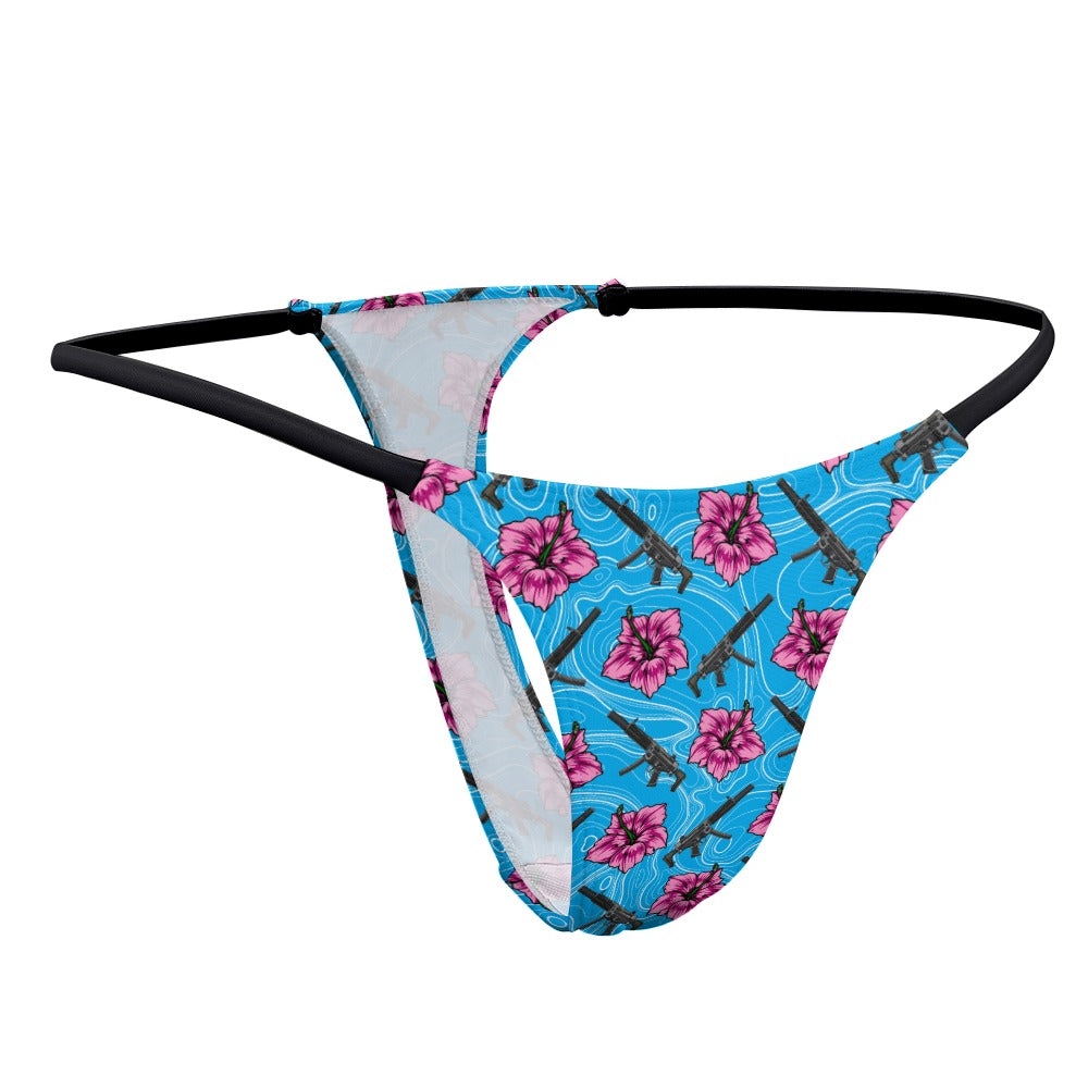 High Capacity Hibiscus Blue Thong