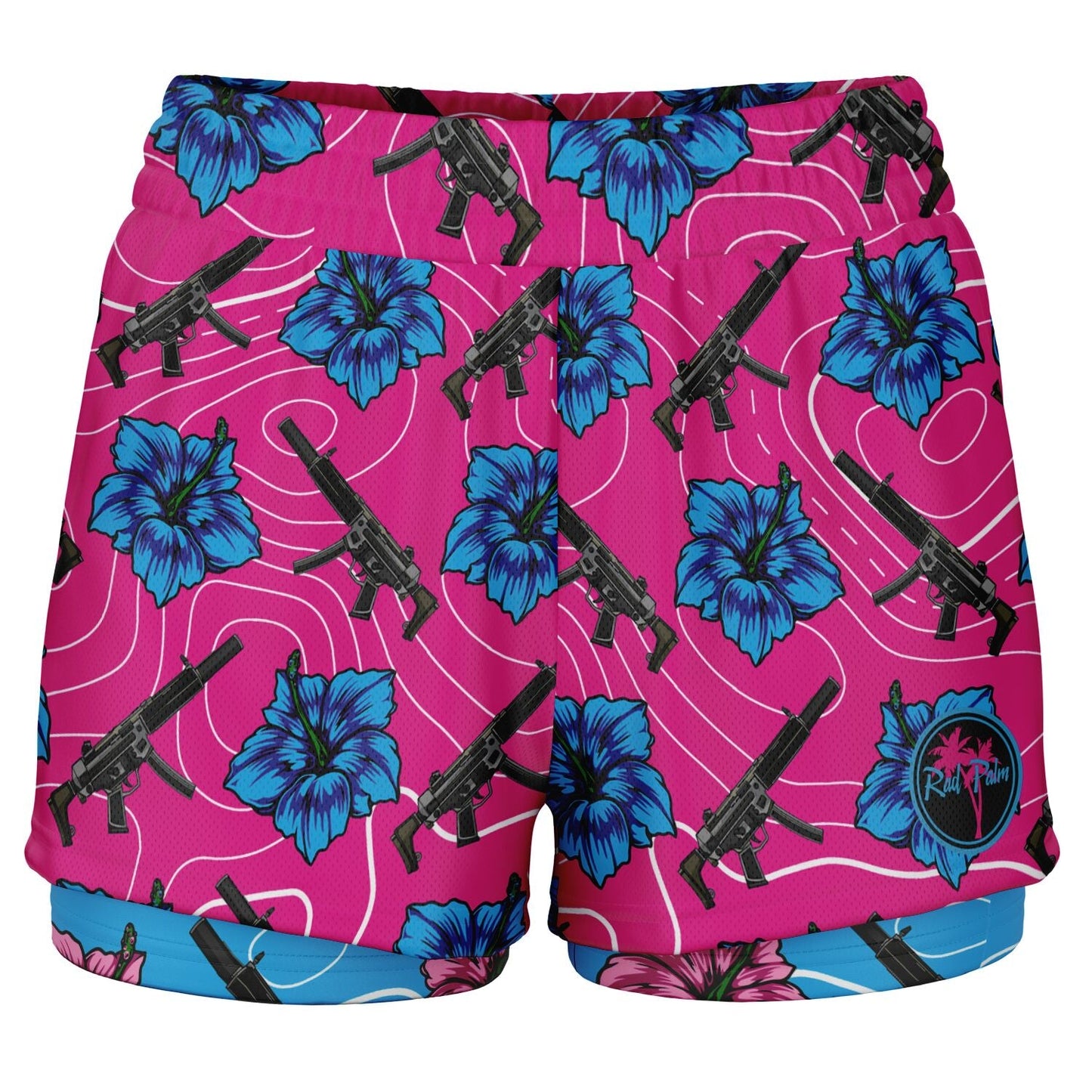 Rad Palm High Capacity Hibiscus Women's 2 in 1 Shorts