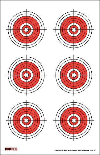 Load image into Gallery viewer, EZ2C Targets #24: Six Bullseye 11"x17" Shooting Paper Target USA MADE