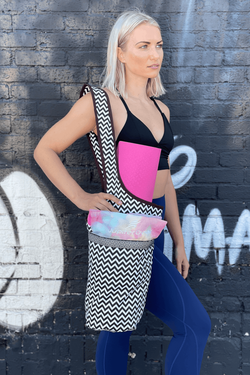 Load image into Gallery viewer, JupiterGear Yoga Mat Carrying Tote Bag with Large Pockets