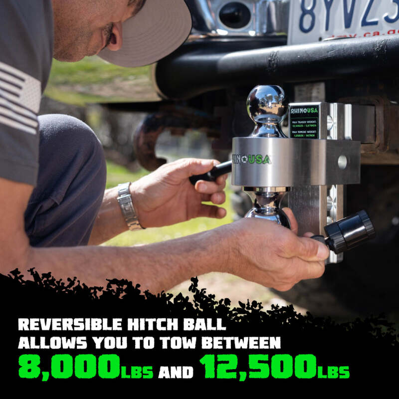 Rhino USA 6In Heavy Duty Drop Hitch - 2In (Black)