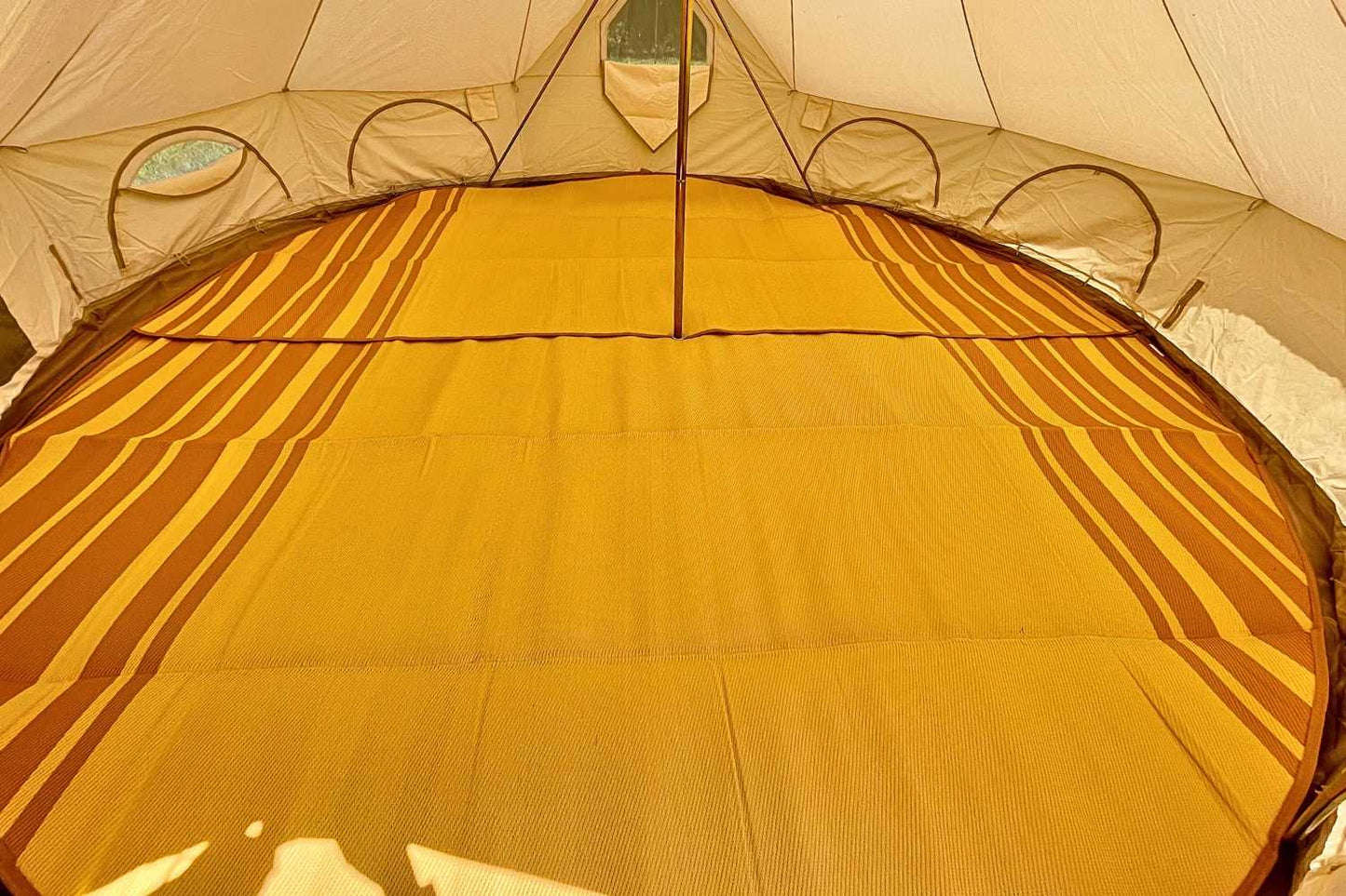 Striped Bell Tent Floor Matting | Citrus Tones | 13' (4M)