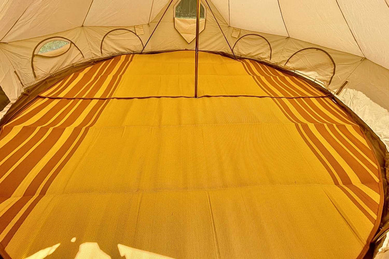 Load image into Gallery viewer, Striped Bell Tent Floor Matting | Citrus Tones | 13' (4M)