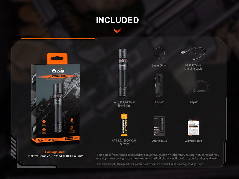 Load image into Gallery viewer, Fenix PD36R V2 Compact Rechargeable Tactical Flashlight - 1700 Lumens