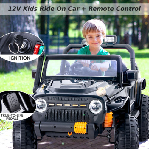 Electric 2-Seater Kids Ride-On Jeep with MP3, LED Lights, and Remote Control - 12V