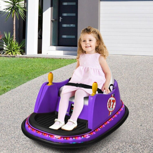 Electric Kids Ride On Bumper Car with Flashing Lights and Remote Control - Perfect Toddler Toy Gift