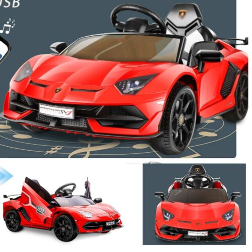 Electric Lamborghini Ride-On Car for Kids with Remote Control, LED Lights, and MP3 Player