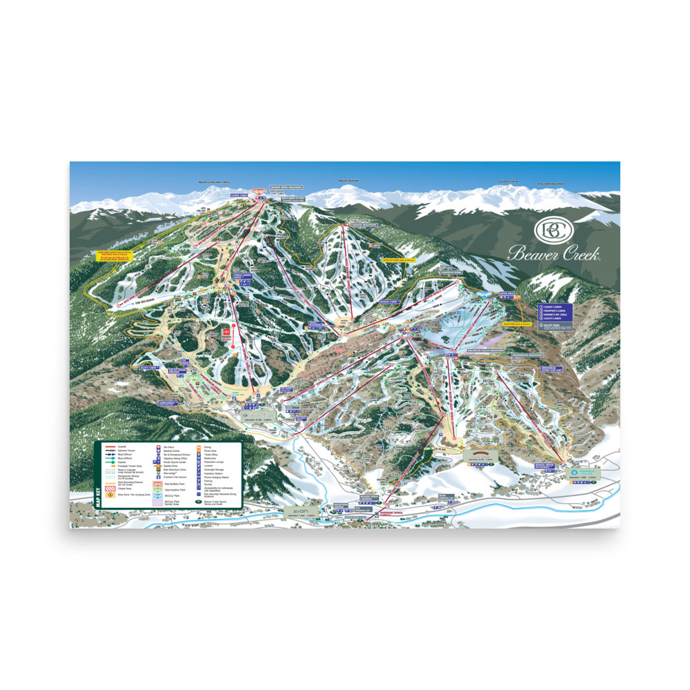 Beaver Creek Ski Resort Trail Map Poster