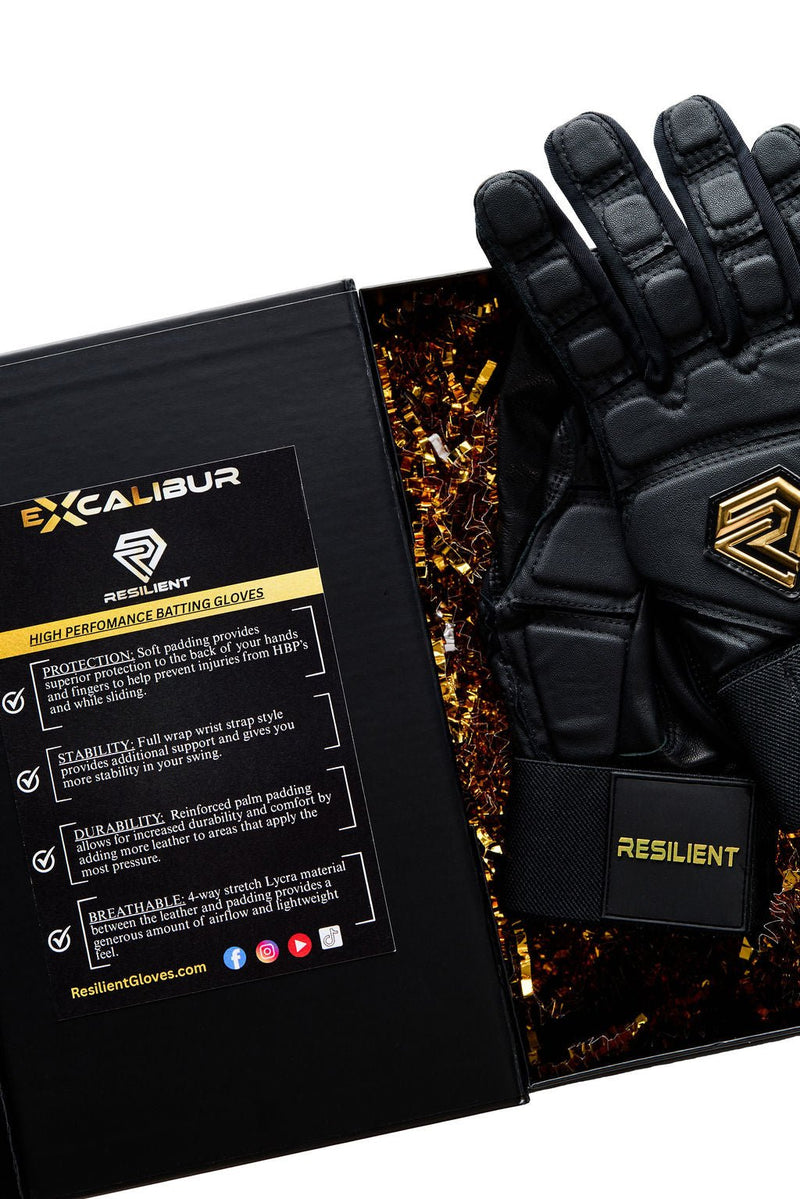 Load image into Gallery viewer, Excalibur Fastpitch Batting gloves - Black and Gold