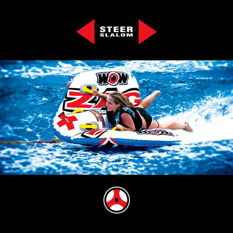 Load image into Gallery viewer, WOW Watersports Zig Zag 1 Person Steerable and Towable Water Tube For Pool and Lake