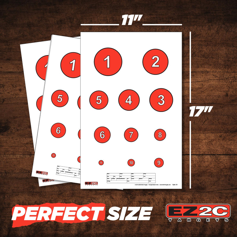 Load image into Gallery viewer, 40 EZ2C Targets: Four Fun Game Styles Paper Targets 11"x17" USA MADE