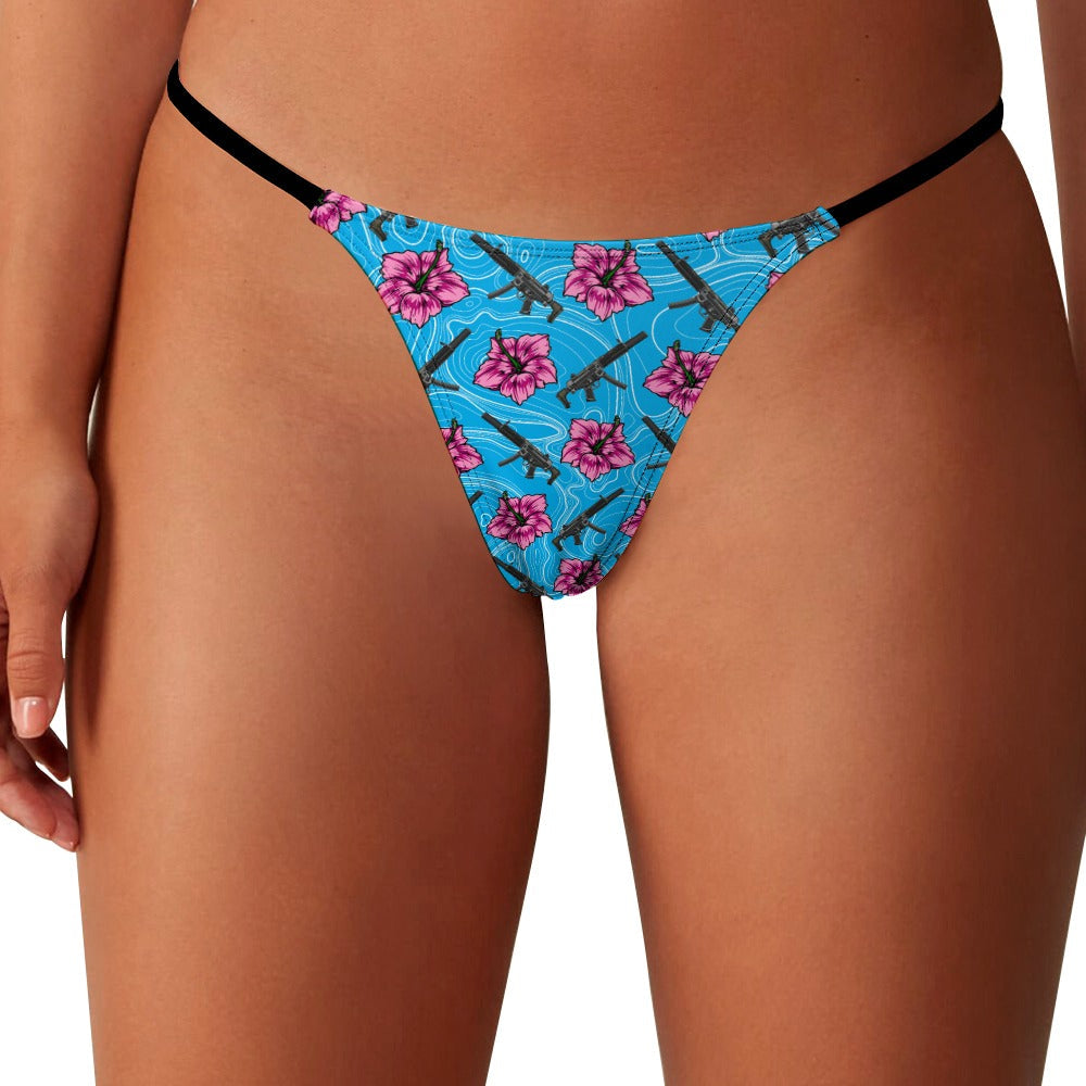 High Capacity Hibiscus Blue Thong