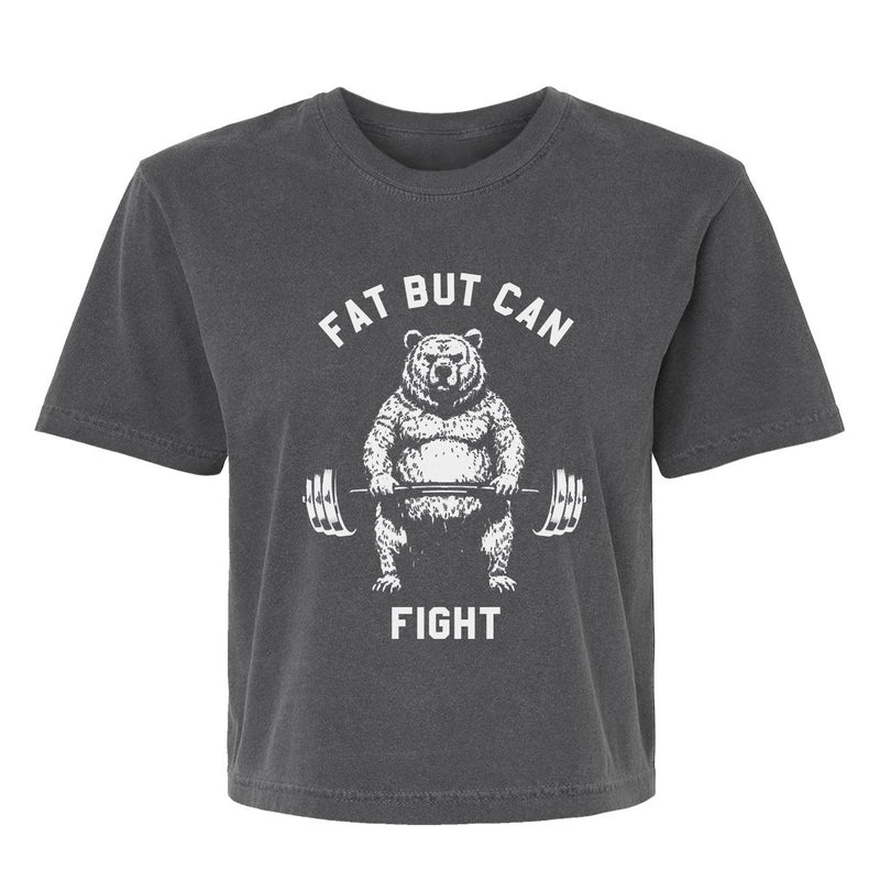 Load image into Gallery viewer, Fat But Can Fight Women's Crop Heavyweight Tee