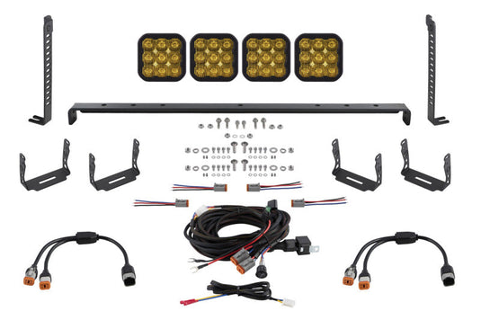 Diode Dynamics 14-23 Toyota 4Runner SS5 Stealth Grille LED 4-Pod Kit - Yellow Pro Driving