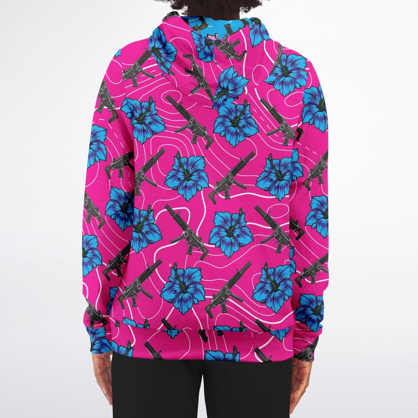 Rad Palm High Capacity Hibiscus Zip Up Hoodie