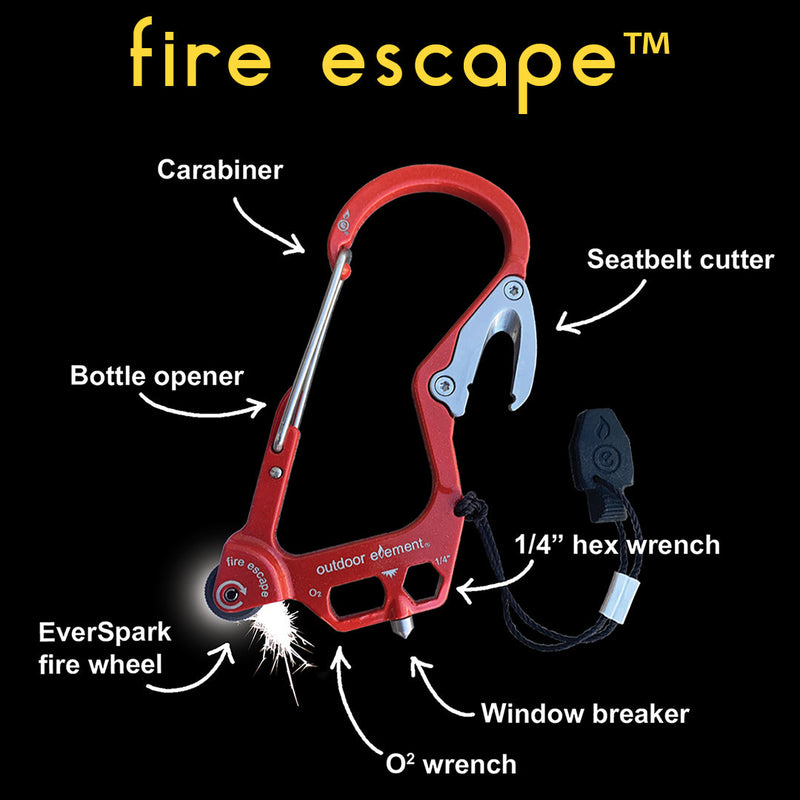 Load image into Gallery viewer, Fire Escape: Fire-Starting Multitool Carabiner