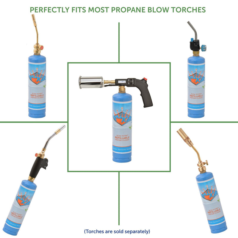 Load image into Gallery viewer, Flame King 1lb Refillable Propane Tank Welding LP Cylinder 14.1
