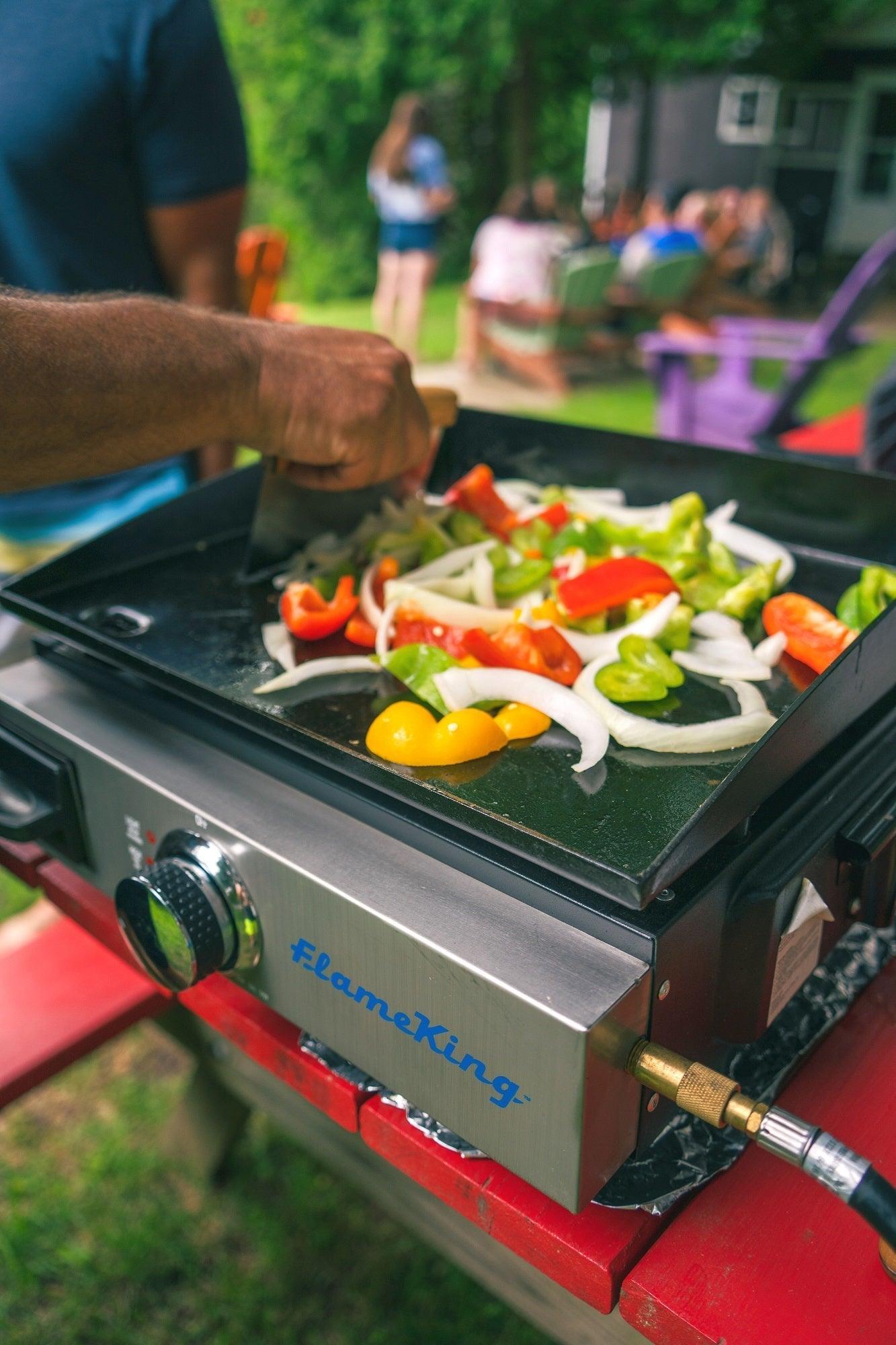 Flame King Flat Top Portable Propane Cast Iron Grill Griddle - Skoutley Outdoors LLC